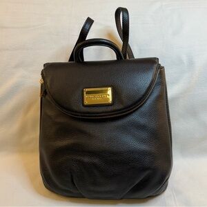 Marc Jacobs Black Backpack with Gold Details